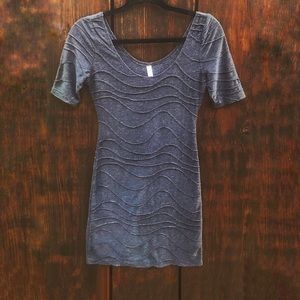 Xhilaration Gray Textured Quilted Scoop Neck Dress